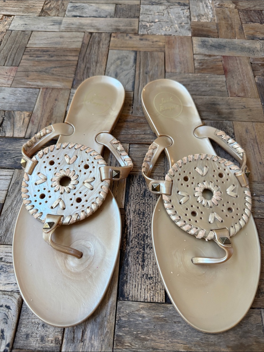 Jack Rogers Georgica Jelly Sandals Metallic Gold